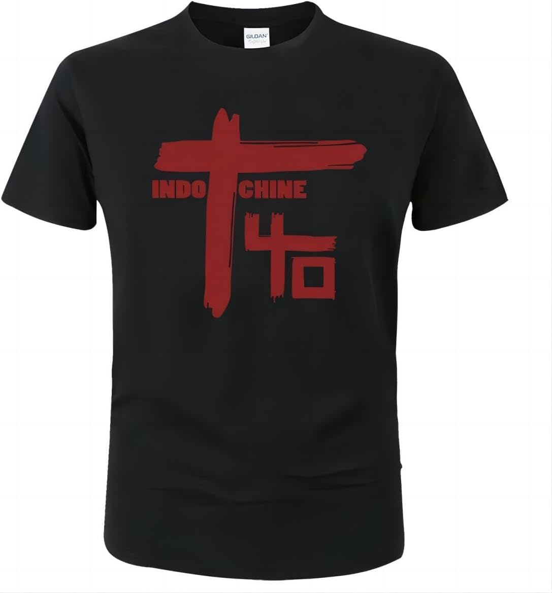 Mens Indochine Pop Rock Wave Humor Graphic MenBasic Short Sleeve Cotton Casual T XS чёрный