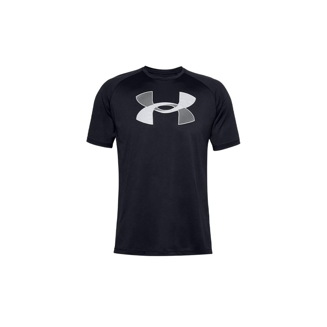 Under Armour Big Logo Tech Short Sleeve T-Shirt Black Grey Men s 1357234-001 M