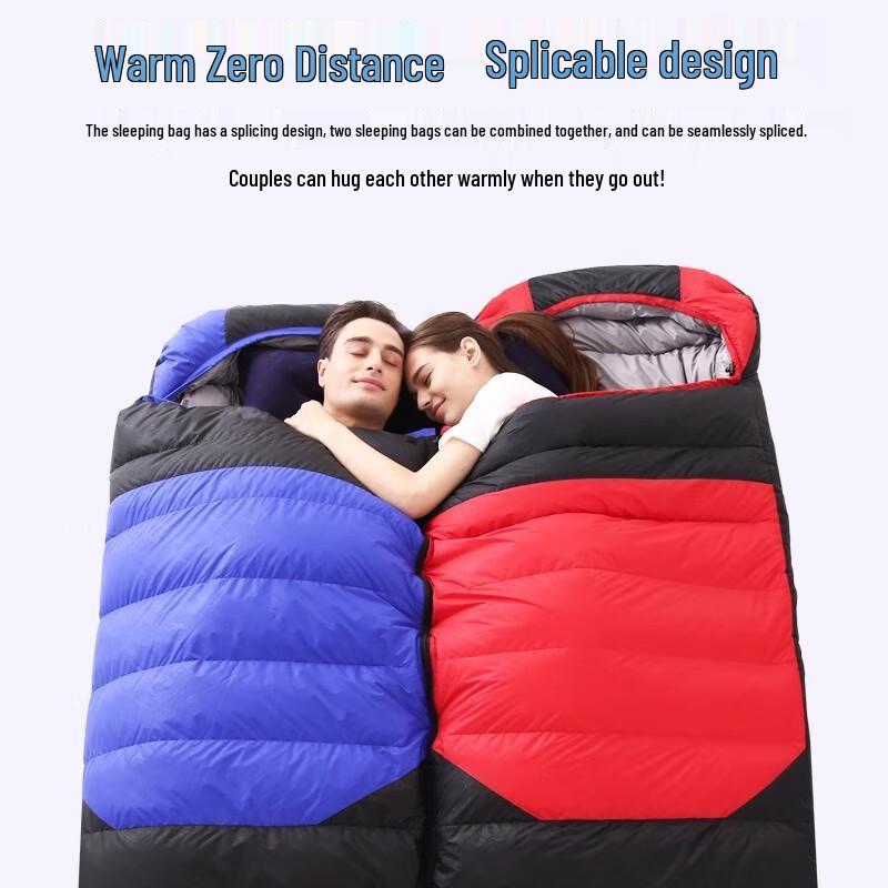 OEING Thickened Down Cotton Spliceable Camping Sleeping Bag