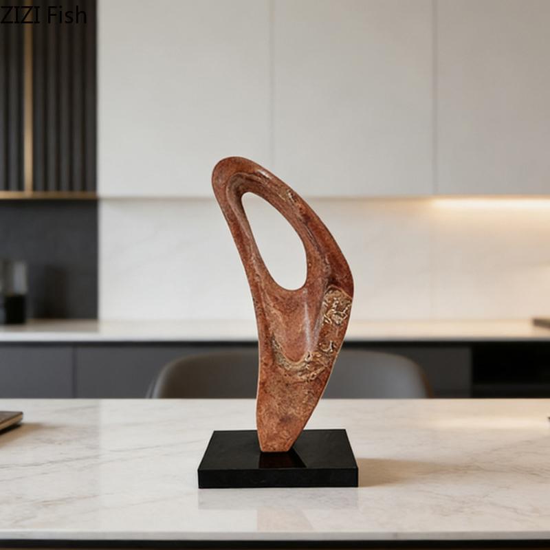 Creative Imitation Cave Stone Hollow Statue Desk Decoration Ornaments Minimalist Abstract Artwork Sculpture Room Aesthetic Decor