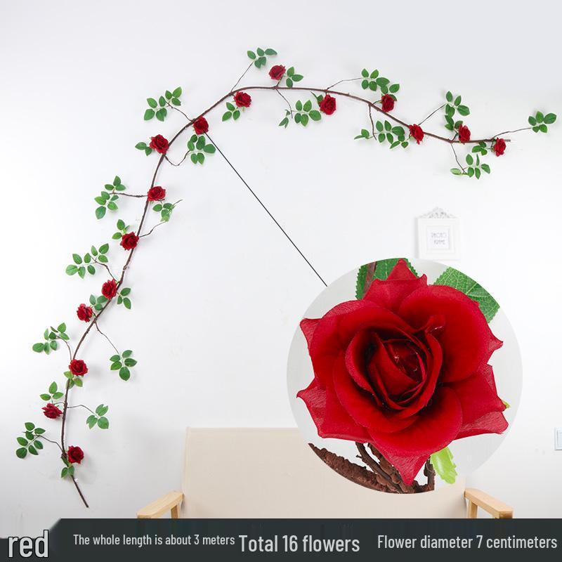 Artificial Rattan Vines for Pipe and Ceiling Decoration - Fake Green Leaves