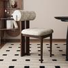Nordic Solid Wood Dining Chair with Upholstered Soft Backrest - Cotton & Linen Fabric, Designer Style for Home or Cafe Use