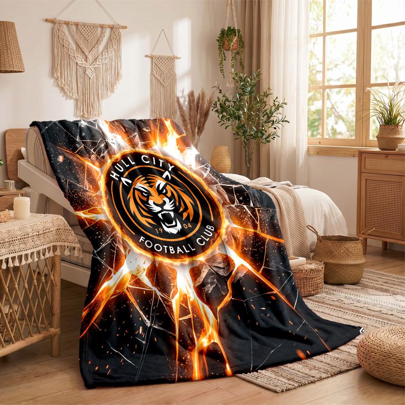 Hull City Football Print Flannel Blanket Soft Warm Sofa Bed Throw Blanket For Home Office Bedroom