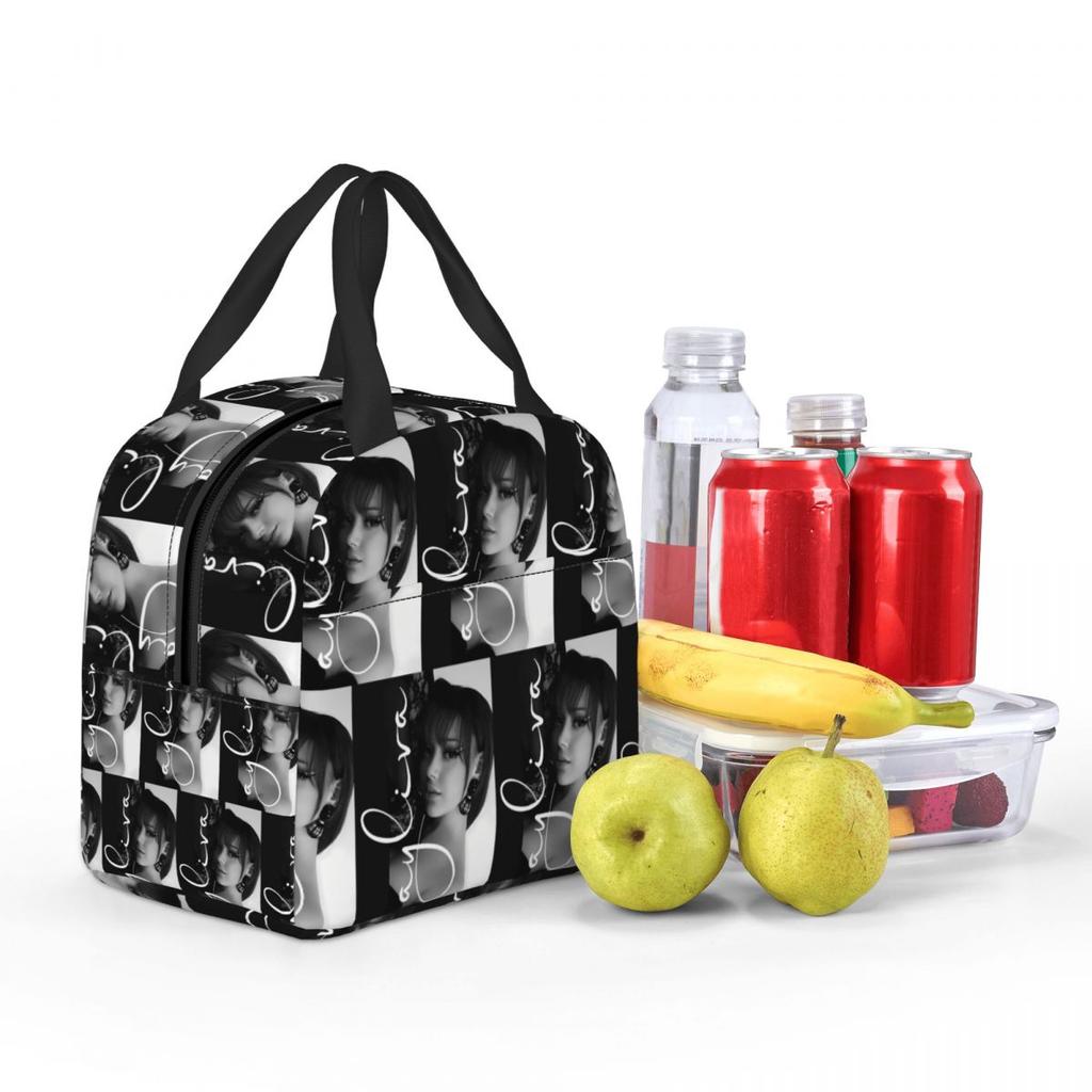 A-Ayliva Cool Singer Handwritten Signature Poster Insulated Lunch Bag for Kids School Cooler Thermal Food Box Tote Lunch Boxes