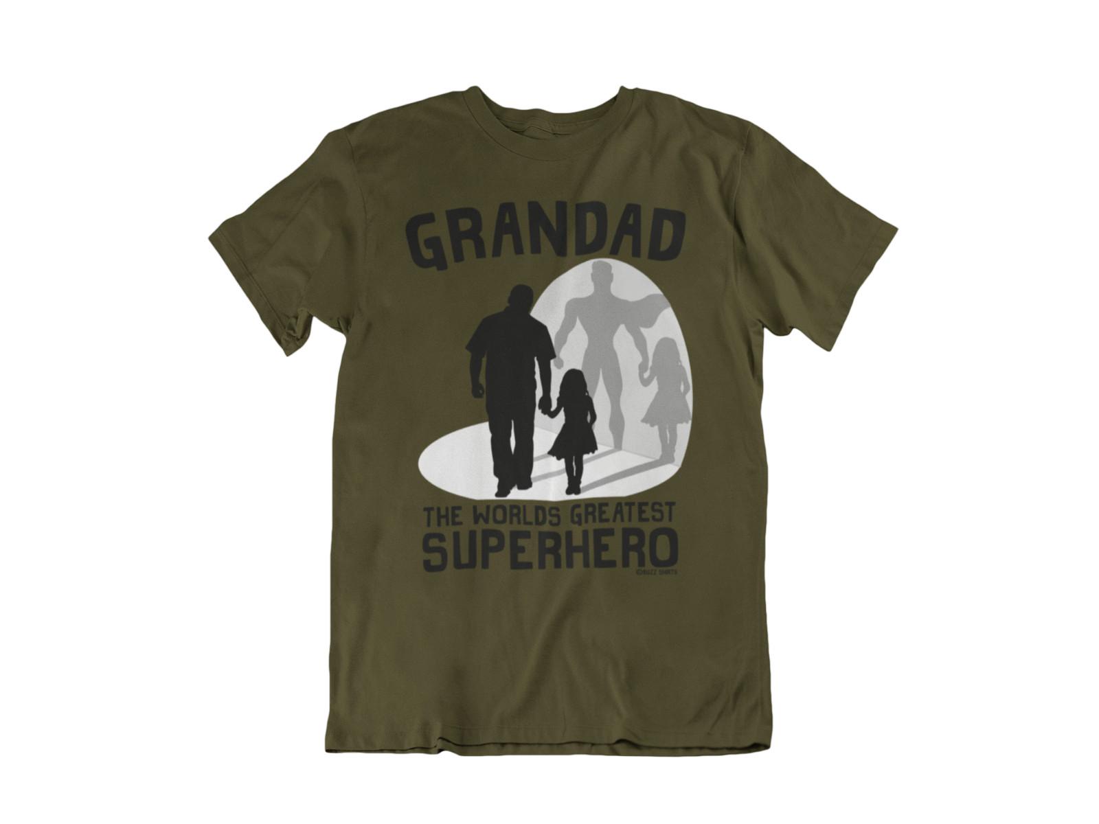 Grandad Favourite Superhero Mens T-Shirt Mens Womens Tees Top Granddaughter Christmas Gift For Grampy S