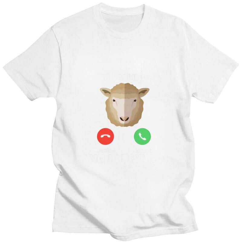 Mein Schaf ruft T-Shirts Reine Baumwolle T-Shirts Sommer Rundhals T-Shirts Lässige Kurzarm Kleidung Für Männer Geburtstagsgeschenk