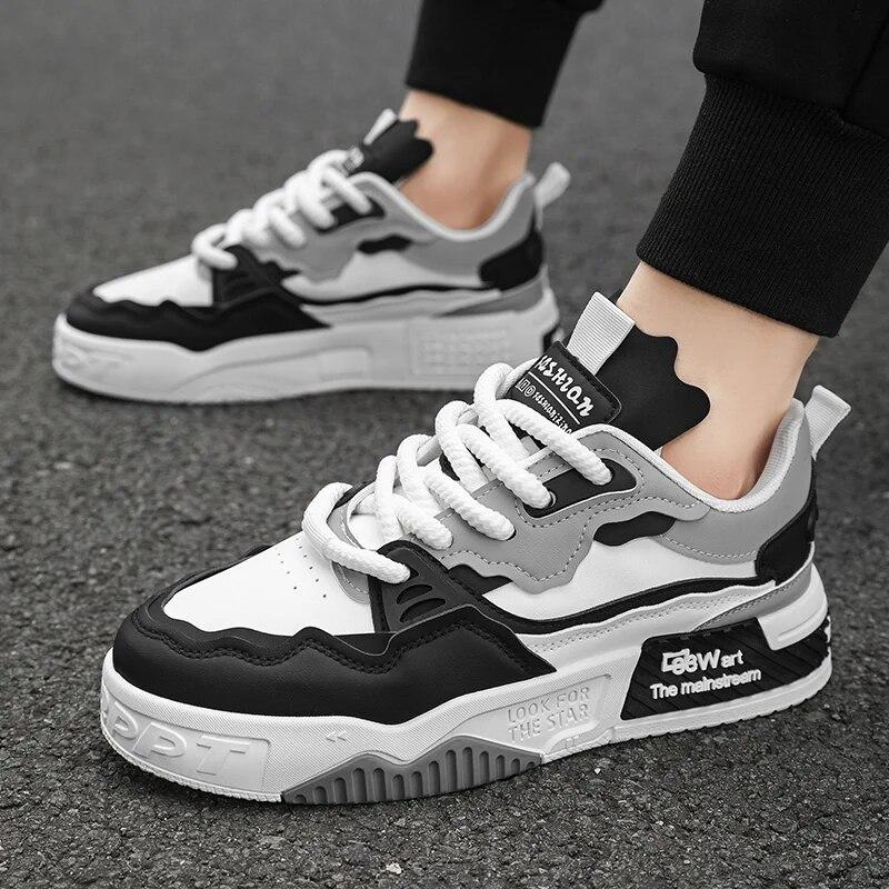 Mens Trendy Skate Shoes Comfy N Slip Casual Lace Up Sneakers for Mens Outdoor Activities
