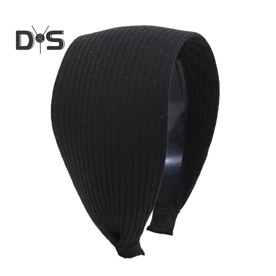 

Женский обруч для волос, однотонный, эластичный, широкий, головной убор в корейском стиле, тканевая повязка на голову, аксессуары для волос чёрный