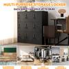 9-Door Metal Cabinets for Office, Gym, School & Home - Secure Storage Cabinet with Card Slot (Black), H 100 cm × B 90 cm × T 40 cm