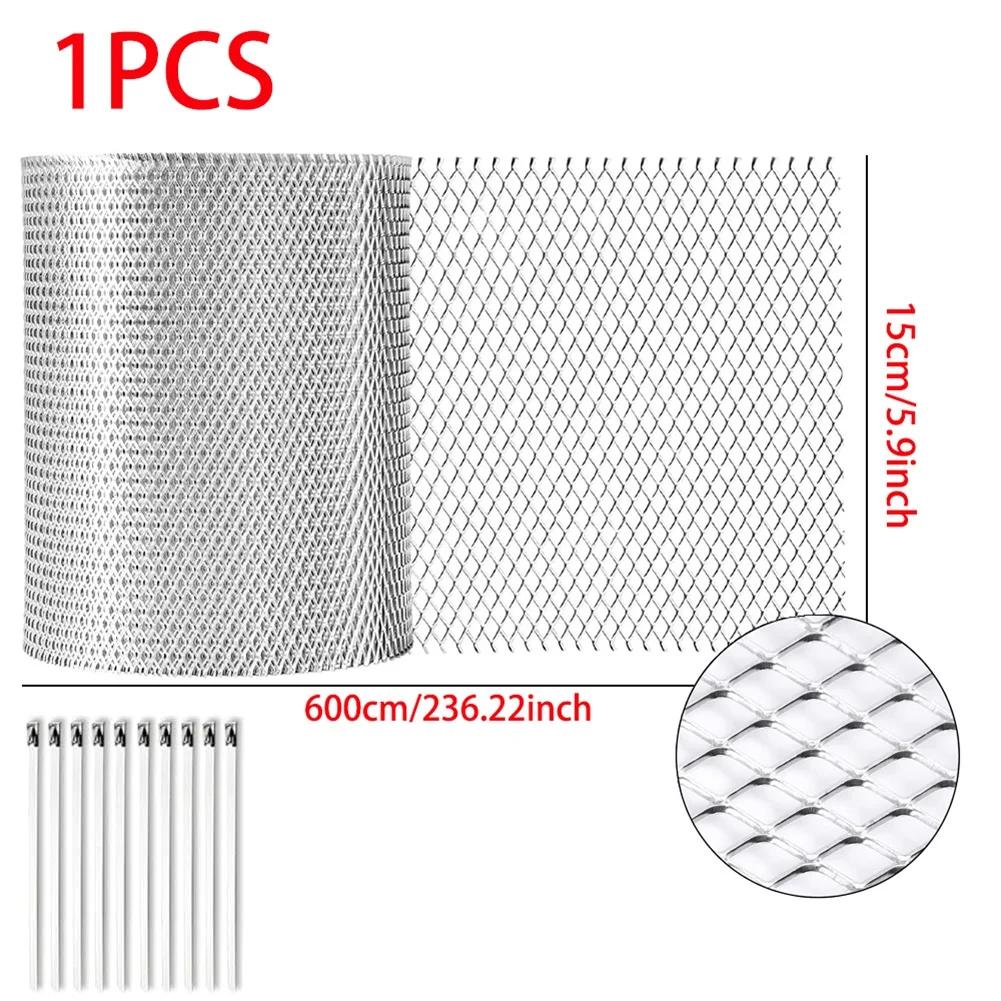 6m Aluminum Gutter Guard Mesh Roll Leaf Filter With 10 Fixing Clips For Roof Drain Protection Debris Blocker Home Improvement