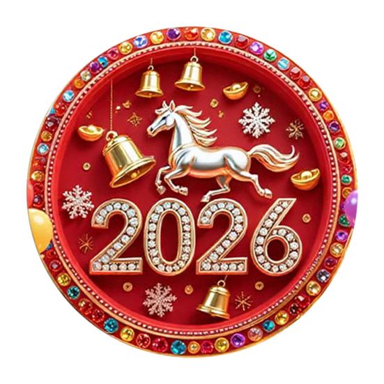 1/4Pcs Year of The Horse Refrigerator Magnet 2026 Chinese Zodiac Horse Acrylic Fridge Magnet Home Kitchen New Year Decoration