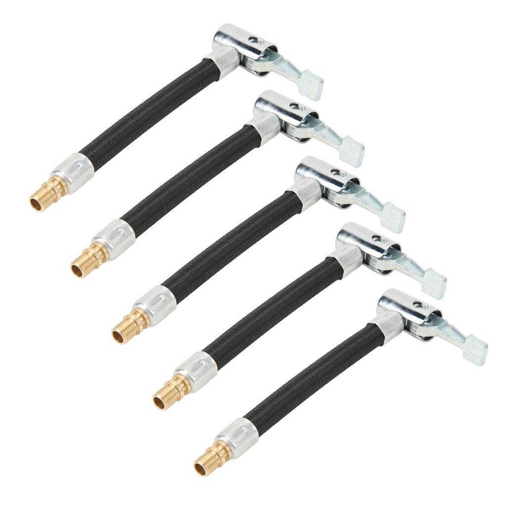 5pcs 10cm Tire Inflator Hose Fast Inflation Leak Free Air Pump Hose Adapter for Car Bike Motorcycle