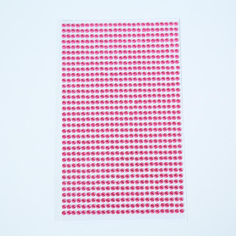 3mm bunte Kristall-Acryl-Diamant-Aufkleber für Gesicht, Auto und Kinderbasteln