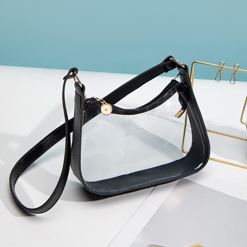 Transparente Reißverschluss Achseltaschen Wasserdichte Umhängetasche Handtasche Für Damen Mädchen Süßigkeitenfarbe Klare Gelee-Tasche