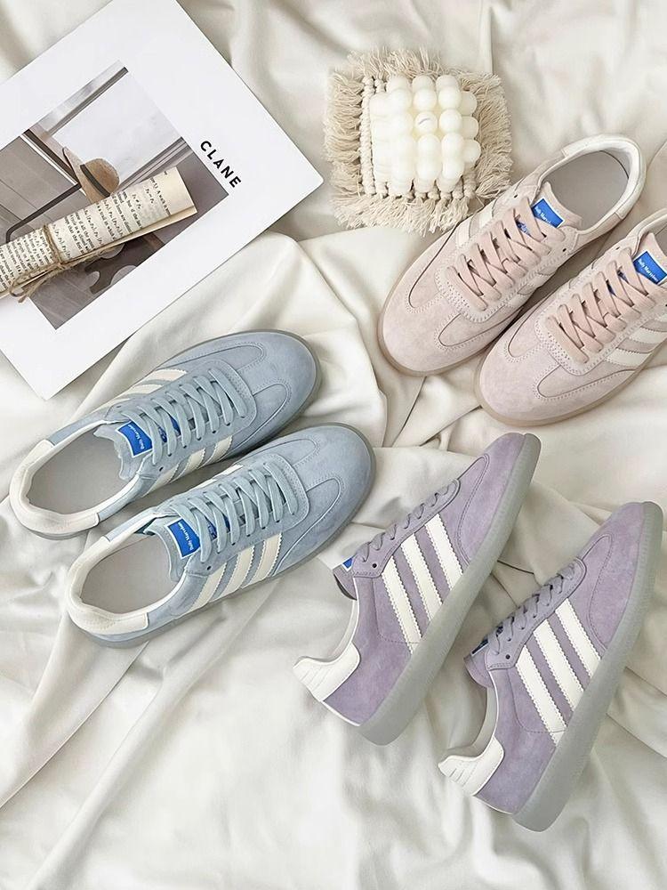 2025 Spring New Taro Purple Training Shoes Are Eye-catching, Color-blocked, Fashionable, Lightweight Board Shoes, Microfiber Leather Material, Brea