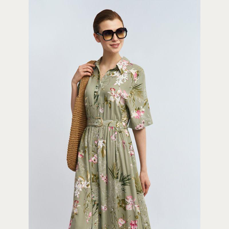 

Girly Print Long and Ankle Length Short sleeve Bourette Dress Print S