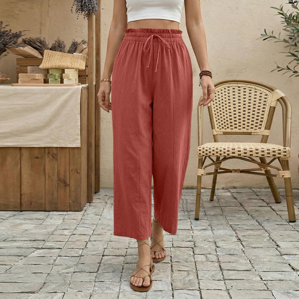 Womens Palazzo Pants Summer Casual Flowy Wide Leg Trousers Beach Travel Vacation Outfits