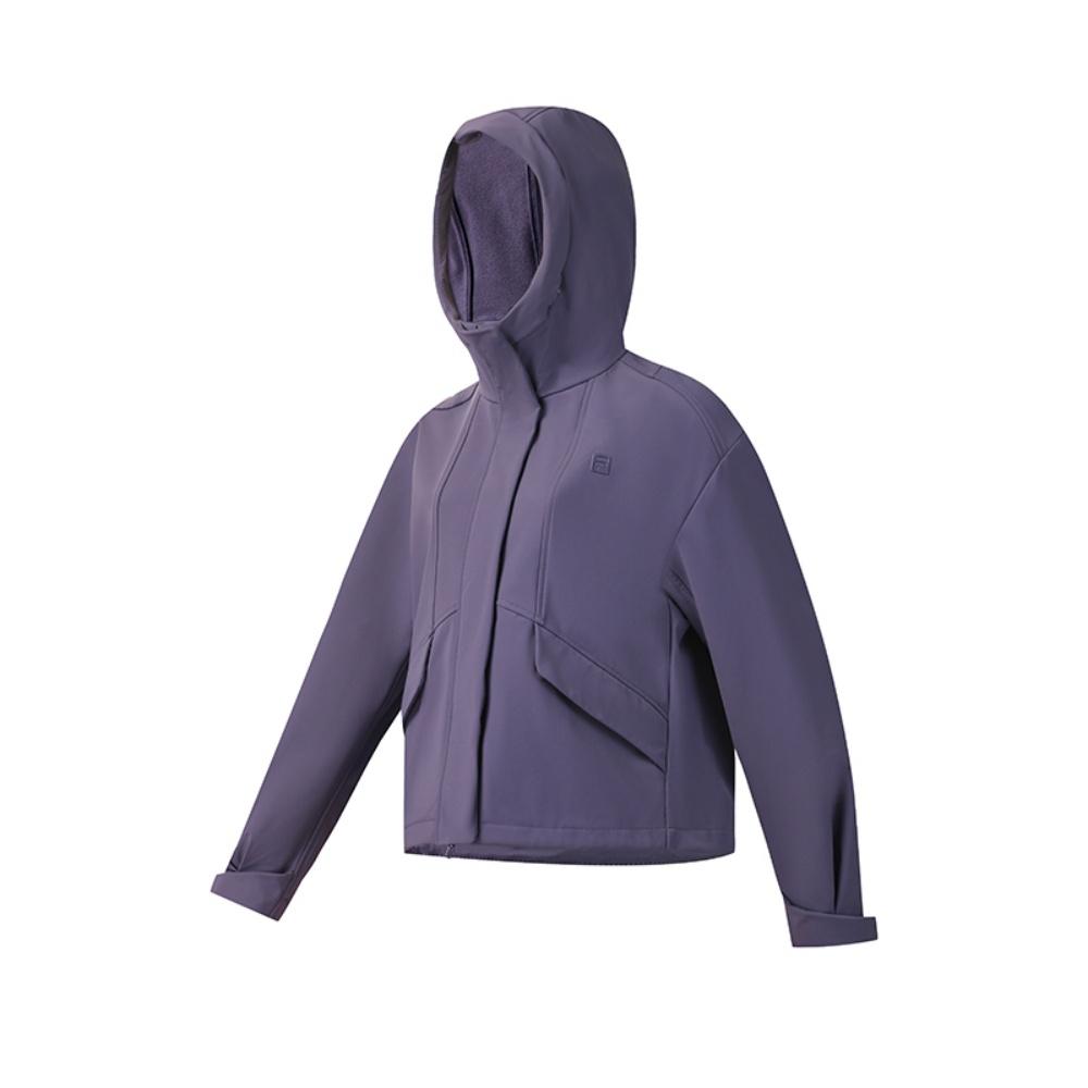 FILA Fitness Series Fashionable Multifunctional Outdoor Loose Hooded Jacket Women jackets Purple A11W541705FPU