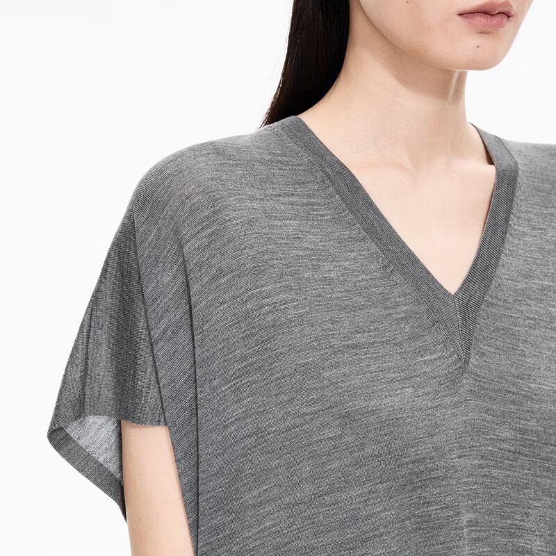 JNBY 25 Autumn Sleeveless V-Neck Relaxed Wool Dress