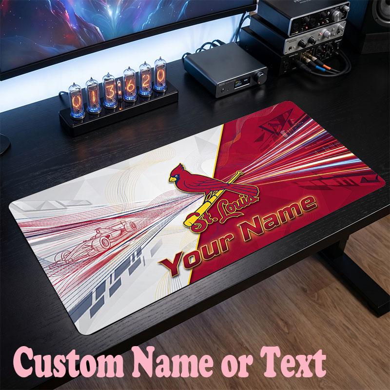 St. Louis Cardinals Customized Name Text Mouse Pad, Large Desk Mouse Mat Personalized Home Office Present