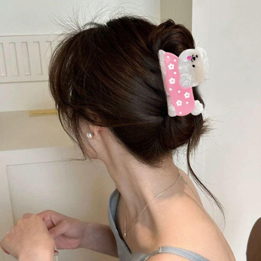 Acetic Acid Animal Shark Clip Flower Cartoon Hair Clip Cute Puppy Acetic AcidHair Claw  Female