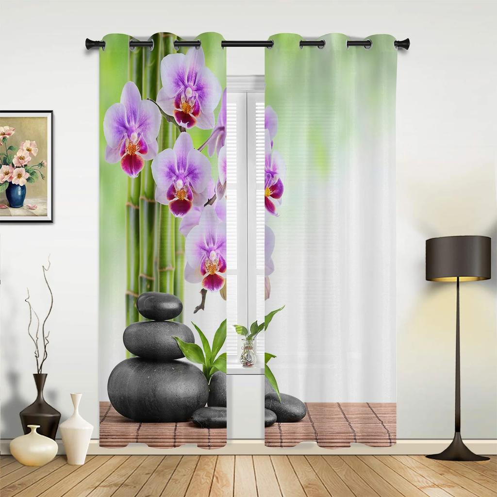 Perdele din bambus, retro, cu plante ponosite, pentru dormitor, sufragerie, draperii, bucatarie, camera copiilor, perdea pentru fereastră, decor modern