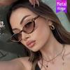 Retro Cat-Eye Half-Frame Sunglasses: European & American Fashion Trend Women's Style