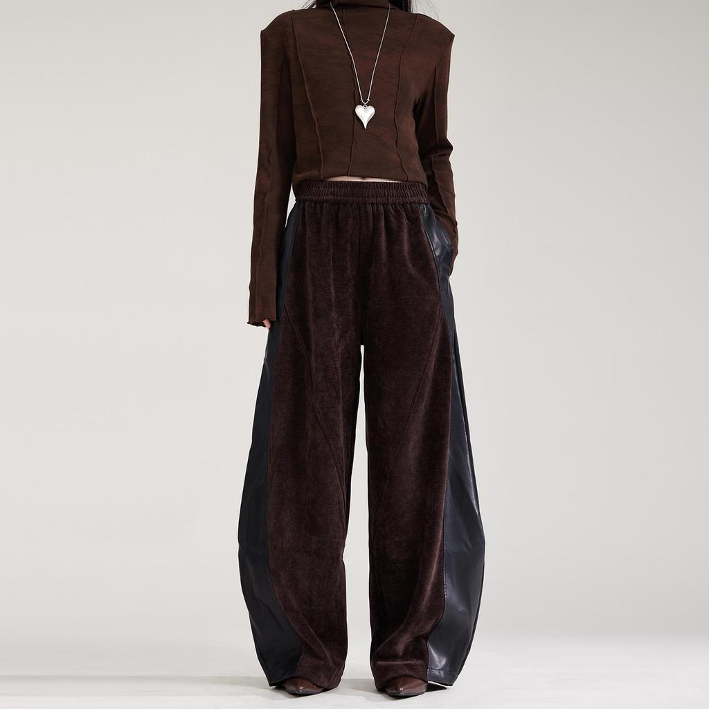 Maillard Women's Wide-Leg Velvet-Lined Sports Sweatpants for Autumn/Winter