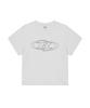 BORN TO WIN W Stitch Logo Regular Fit T-Shirts [White]