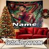 Benutzerdefinierter Name Personalisierte Cristiano Ronaldo Druck Wandteppich, Wandkunst Dekor, Schlafzimmer, Studentenwohnheim, Wohnung, Wohnzimmer, Party-Hintergrund, Geschenk zum Geburtstag
