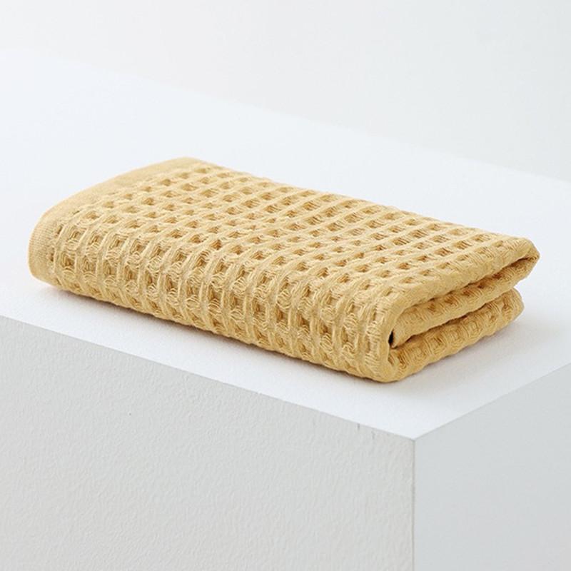 

1Pc 35x75cm Waffle Cotton Solid Color Water Absorbent Bathroom Family Hand Towel Home Life 35x75cm&1pc темно-желтого