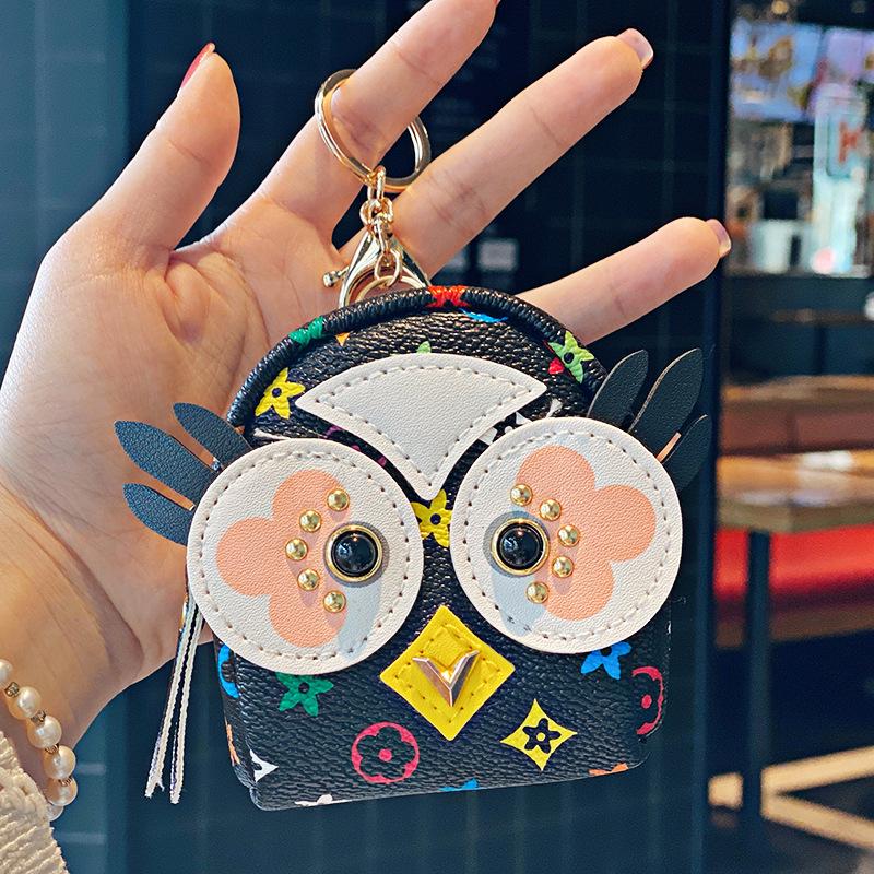 Presbyopia Coin Purse & Keychain Owl Charm Earphone Storage Bag
