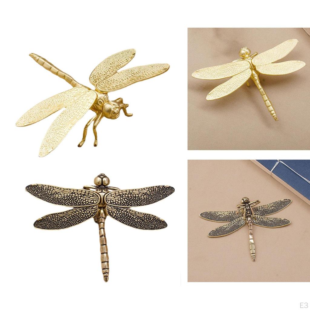 Delicate Brass Dragonfly Sculpture for Elegant Home Decor