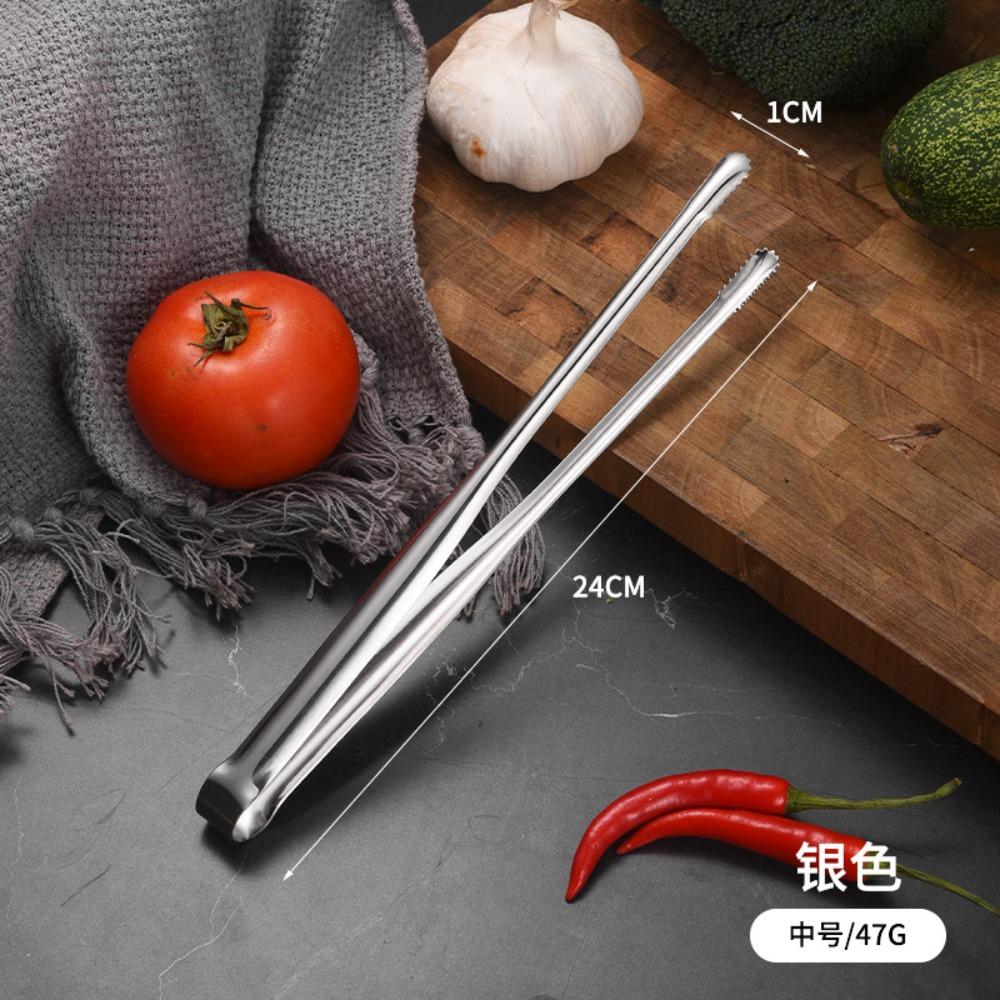 Stainless Steel Grill Tongs Food Clip BBQ Steak Clip Bread Tong Cooking Utensils Party Non-Slip Kitchen Gadgets Accessories