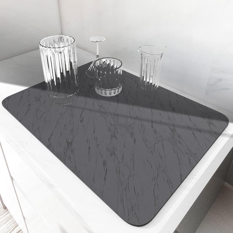 New Customizable Non-Slip Absorbent Kitchen Drying Mat for Cups, Plates, and Bowls