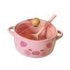 Ceramic Ramen Bowl with Lid, Soup Pot , Cute Design for Home, Student Dorm, Gift, Office
