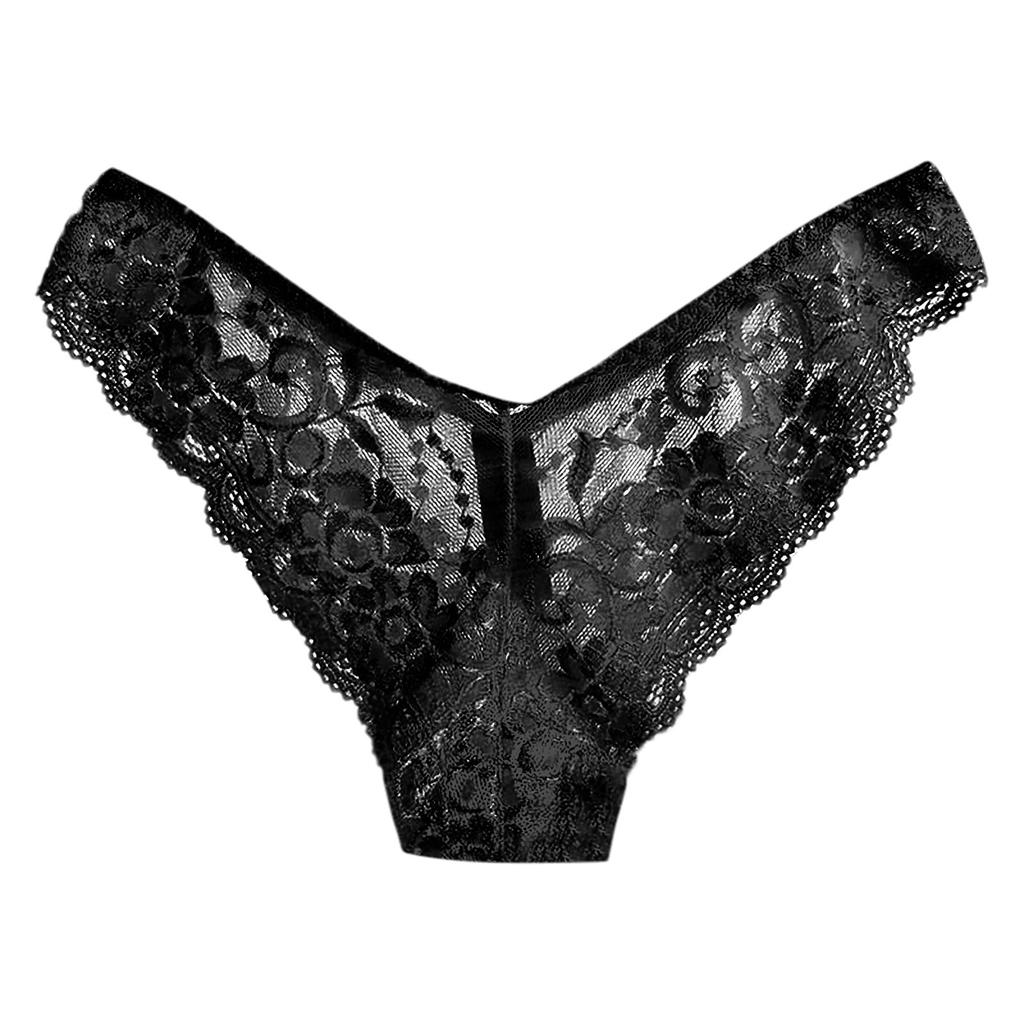 Women Sexy Lace See-Through Breathable Soft Briefs Panties Lingerie Underwear