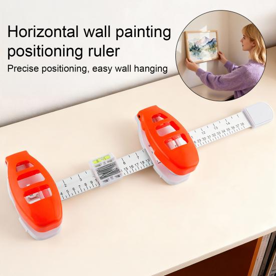 Measure Picture Frame Level with Built-in Green Bubble Double-Ended Handrail Design Ergonomic Handle High-Precision Metal Ruler
