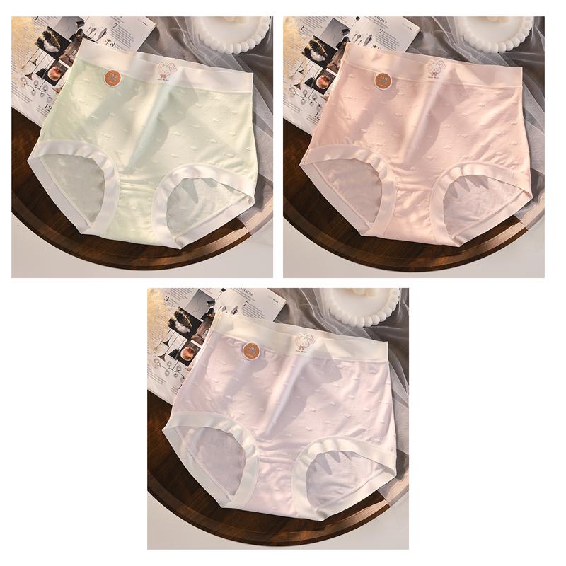 3 PCS Women's Underwear Breathable Seamless Briefs High Waist Panties Ladies Undergarments