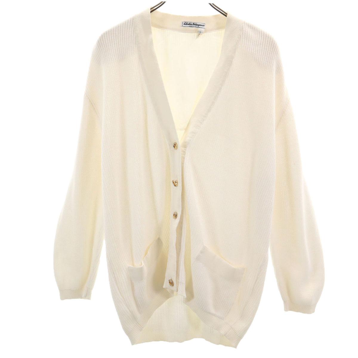 

Salvatore Ferragamo made in Italy Long sleeve V neck knit cardigan L Women Used