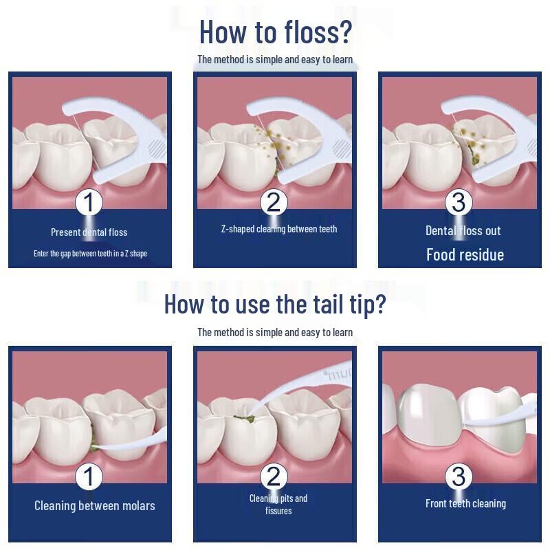 Xiao Lu Mama Disposable Dental Floss Sticks, 10x50 Count Pack