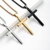 Collier Homme Spiritual Male Minimalism Stainless Steel Necklace Man's Jesus Cross Necklace for Man Collar Hombre