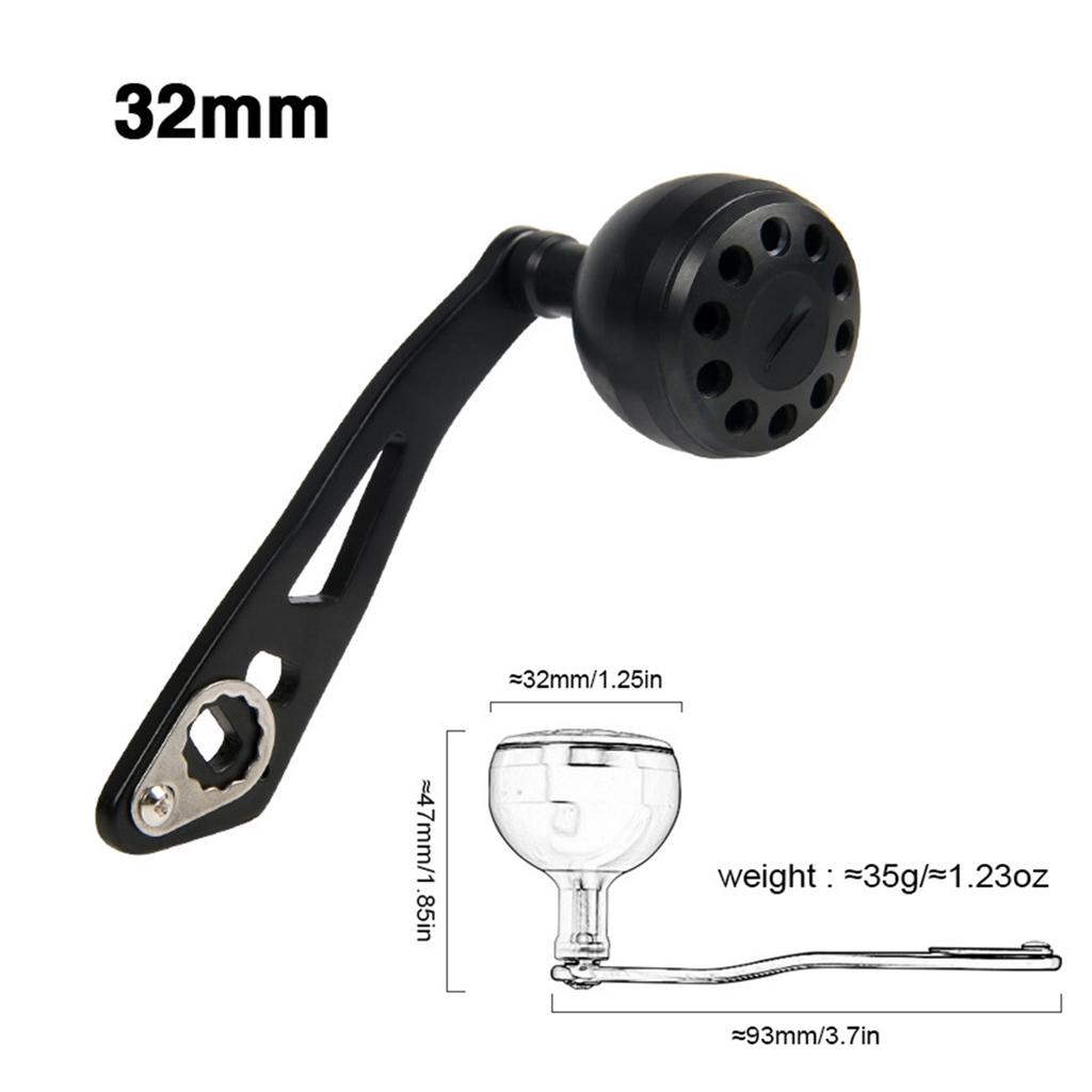Baitcasting Reel Handle 32mm/1.26in Ergonomic Metal Fishing Reel Handle for Baitcasting DSH019 Matte Black