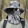 Cappello da Pescatore da Esterno Cappello a Secchiello a Tesa Larga con Coprinuca Uomo Estate Traspirante Rete Protezione Solare Visiera Cappellino Anti UV Unisex