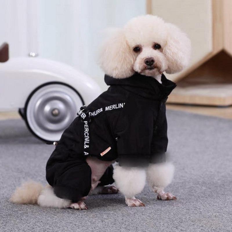 

Одежда для собак Осень и зима Бишон тедди щенок питомец тепловая цельная одежда Зимняя кошка четвероногая одежда XL chest 50cm back 40 about 10-6.5kg