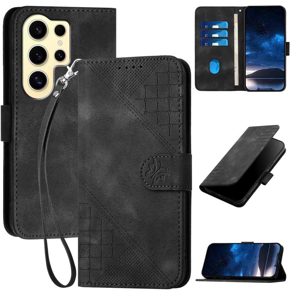 Cards Solt Emboss Butterfly Flip Leather Case For Samsung Galaxy S24 Ultra S23 Plus S22 S21 A55 A15 A35 A54 A14 A24 Bag Cover