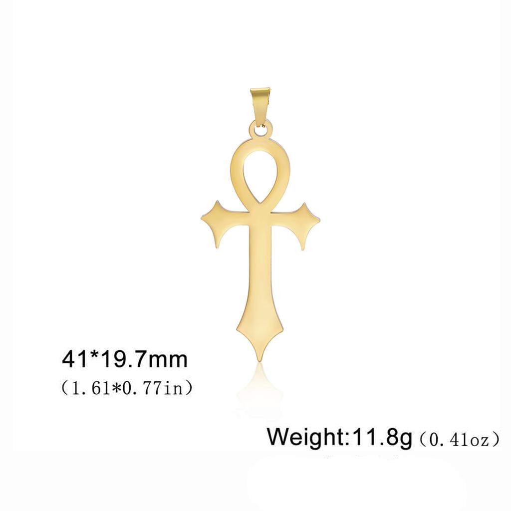 LIKGREAT Egyptian Ankh Cross Egypt Eye Pendant for Necklace Earrings Stainless Steel Eye of Horus Charms for Jewelry Making DIY
