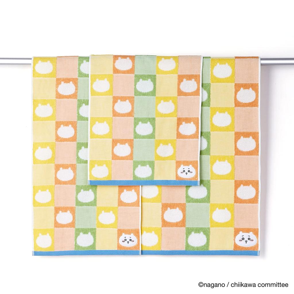 Chiikawa Patterned Bath Gauze 60 x 120 cm Towel, Orange, Pile, Cute, 41-1083300, Approx.