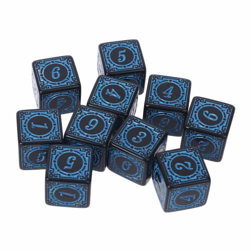 KSTZGTA Unique Acrylic Polyhedral Dice Set of 10, Square Edge, 6-Sided, Smooth Surface, D6, 15mm, Yellow, Role Playing Dice