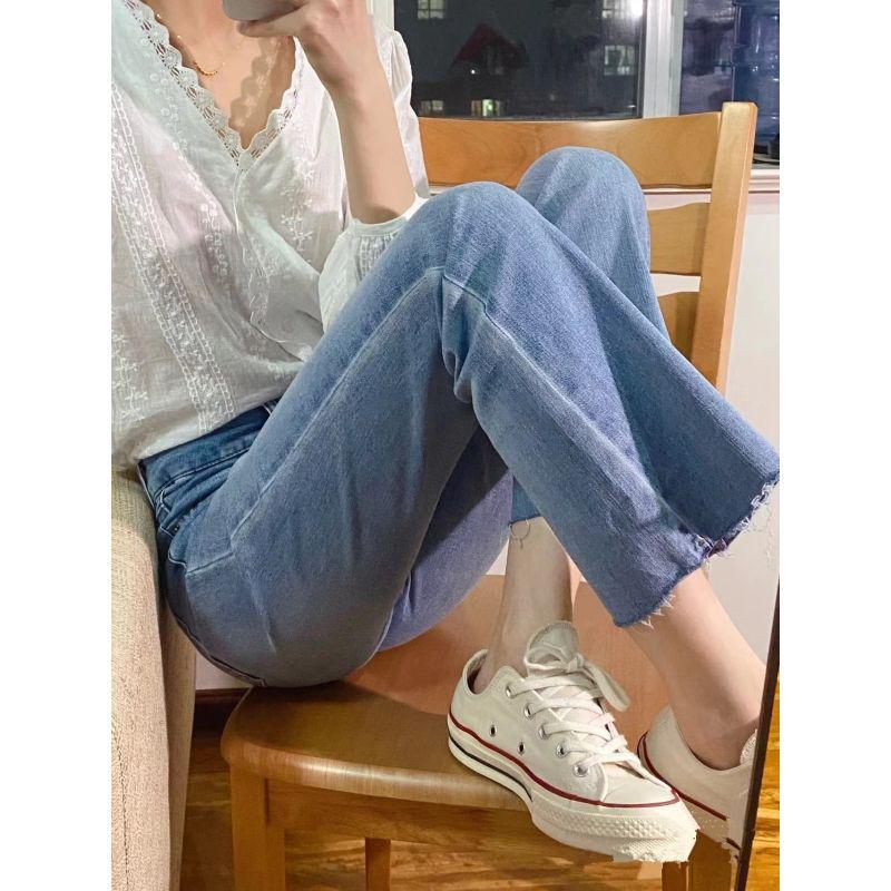 Women's Fashion High-Waisted Micro-Flare Jeans - Summer Thin, Elastic, and Versatile Design